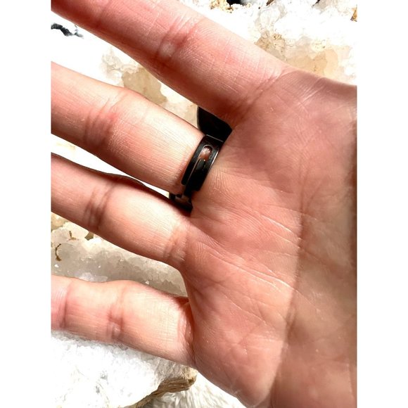 *NEW STOCK!* Witchy Lunar Cycle Labradorite + Pyrite Moon Ring 5 6 7 8 9 10 - Picture 12 of 12